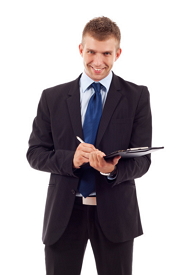 Man with clipboard