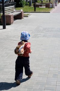 child running away