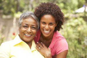 senior mom with daughter