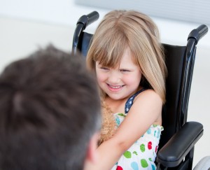 child in wheelchair